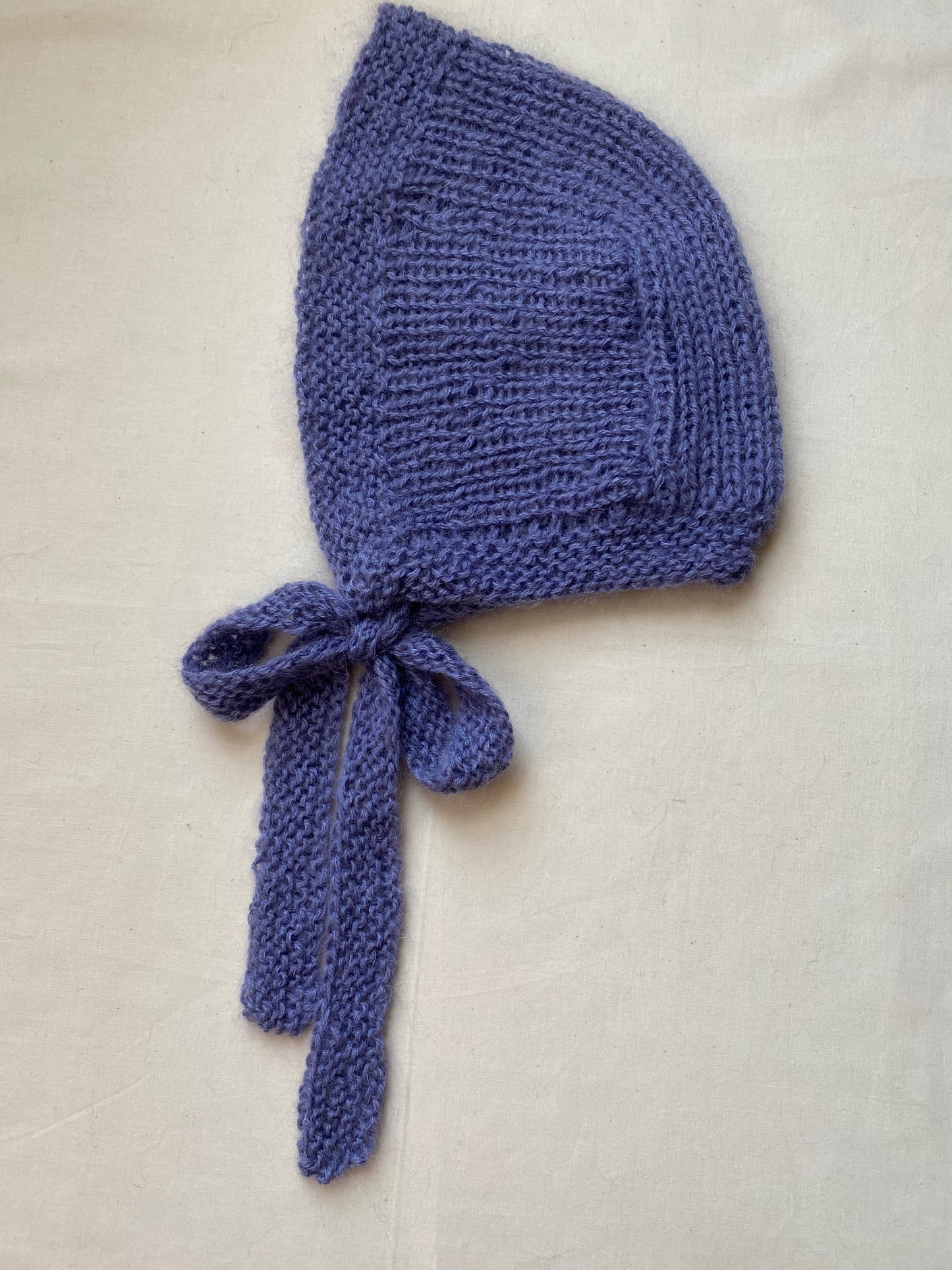 purple mohair bonnet