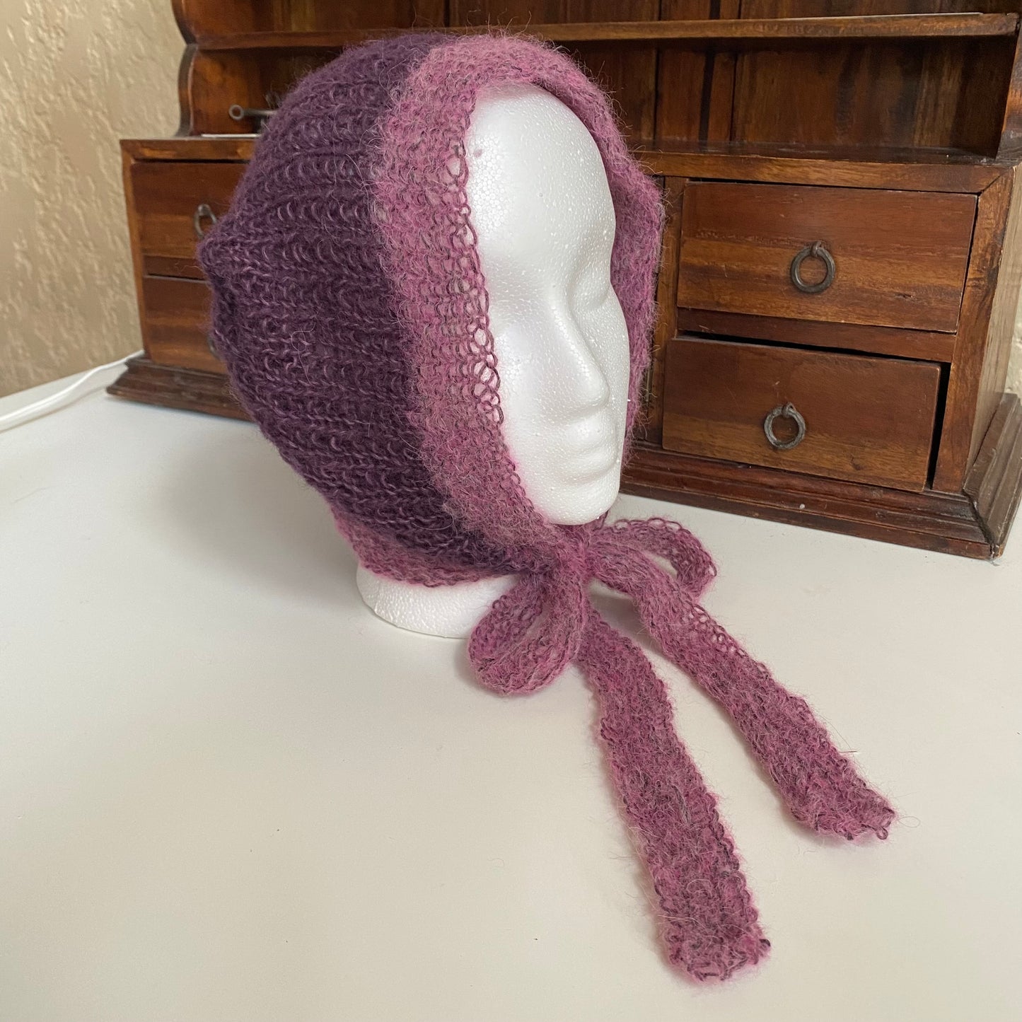 purple and pink bonnet